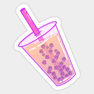 Pink Toe bean boba Sticker